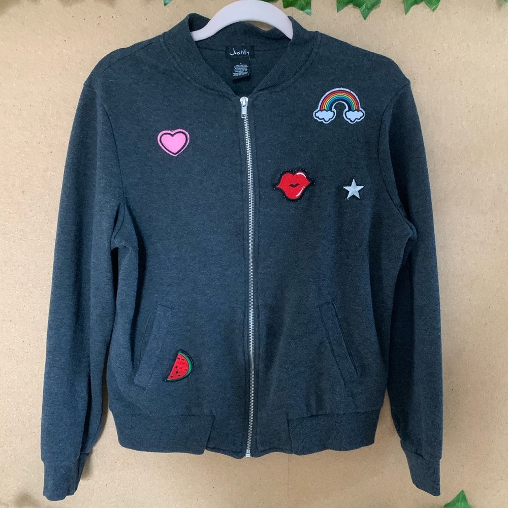 LOWBALLS ACCEPTED gray jacket with patches